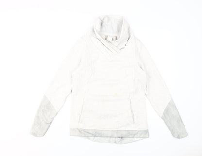 Decathlon Unisex White M Cowl Neck Sweatshirt