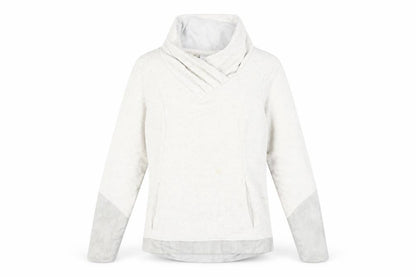 Front view of Decathlon unisex white m cowl neck sweatshirt