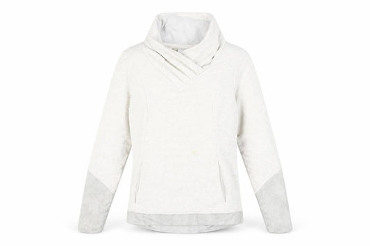 Front view of Decathlon unisex white m cowl neck sweatshirt