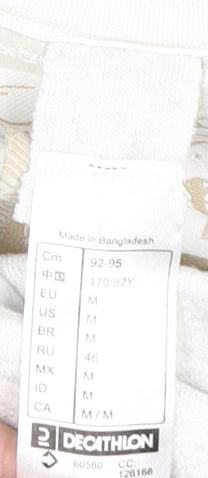 Decathlon Unisex White M Cowl Neck Sweatshirt