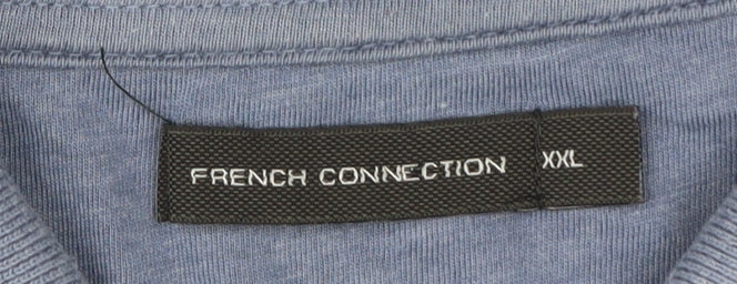 French Connection Men's Blue 2XL Polo Shirt Short Sleeve