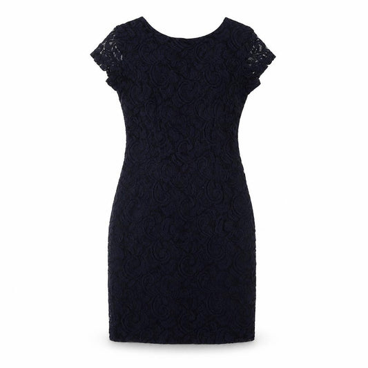 Front view of Roman Women's Black Lace Bodycon Dress, size 10