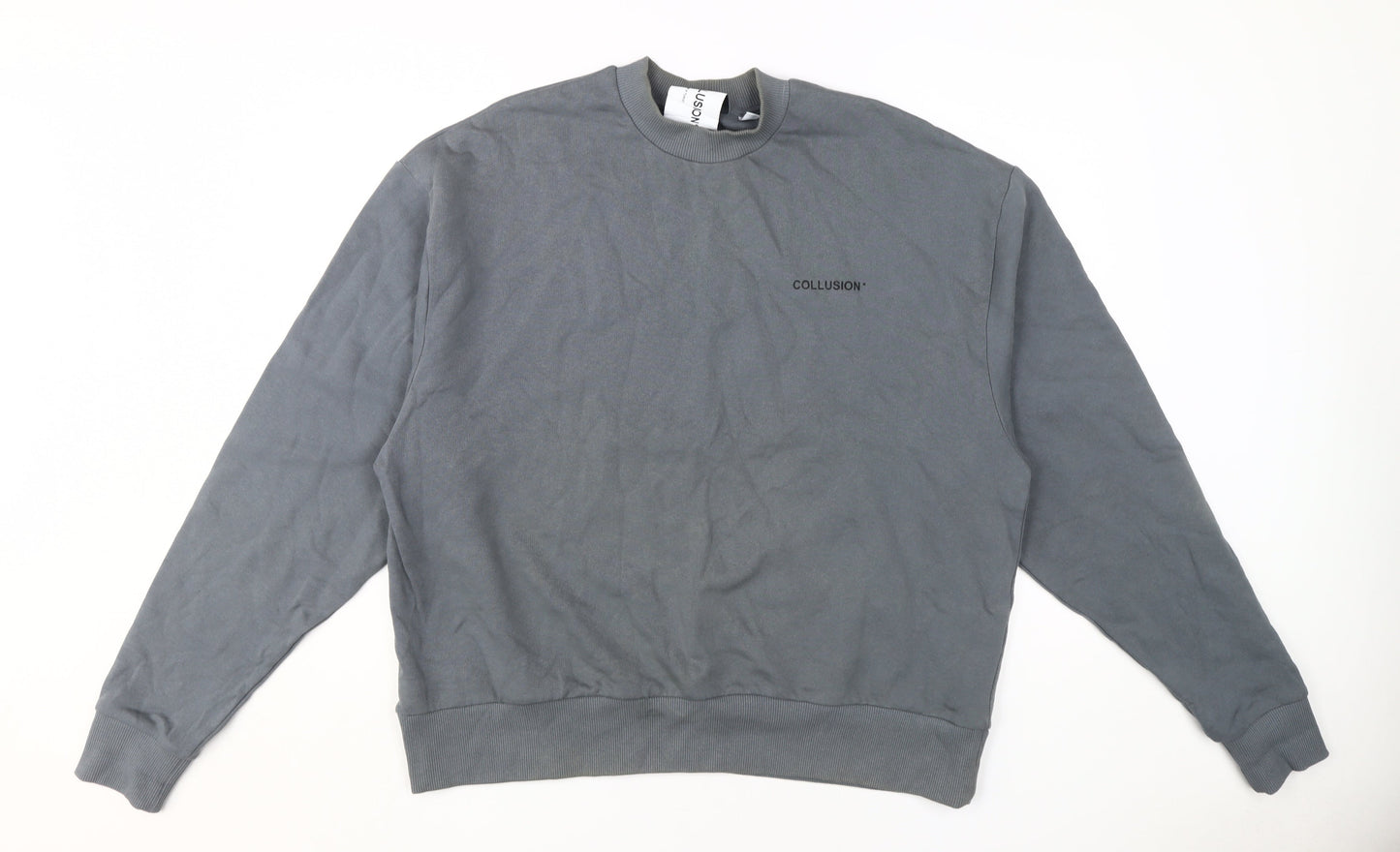 Mens UK Size XS COLLUSION Grey Pullover Sweatshirt