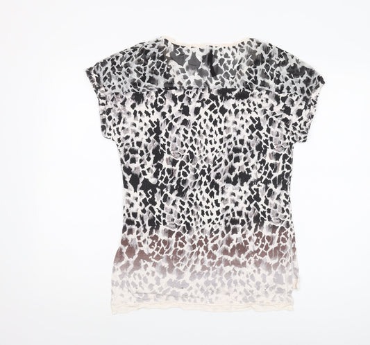 Karen Millen Women's Multicoloured Animal Print Silk T-Shirt