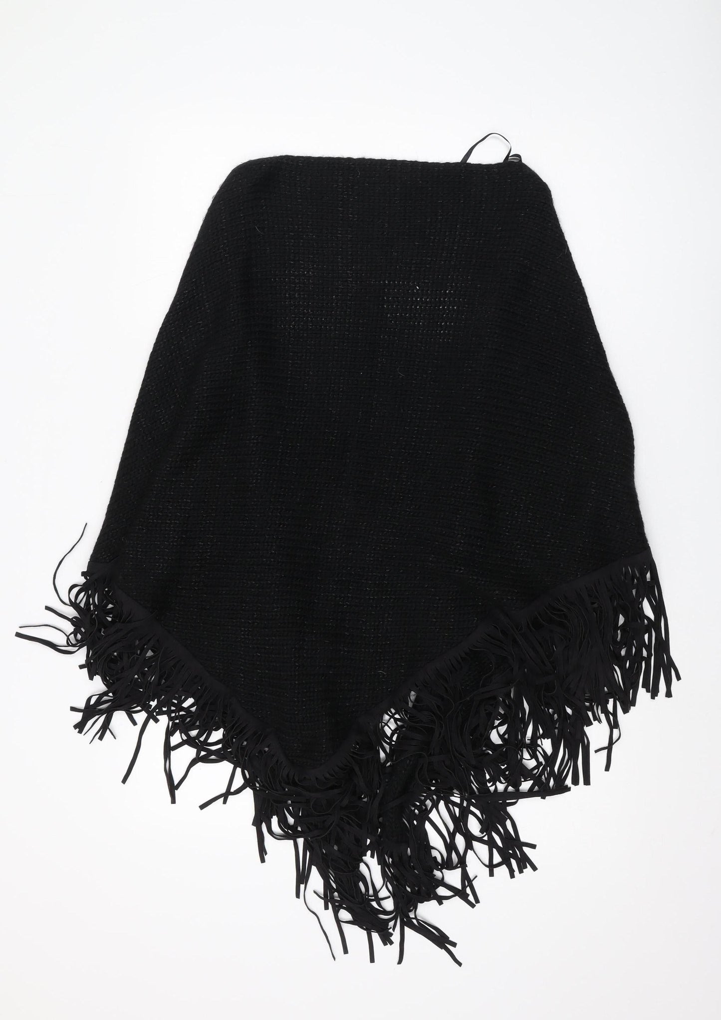 Laura Ashley Women’s Black Wrap Jumper, Fringe Accent