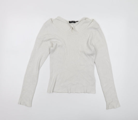 Womens UK Size L Brave Soul White Pullover Jumper