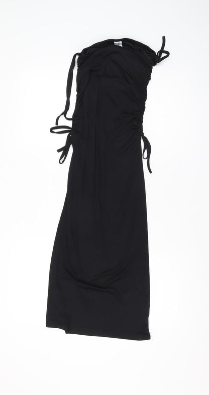 Collusion Women's Black Ruched Dress, Sleeveless Size S