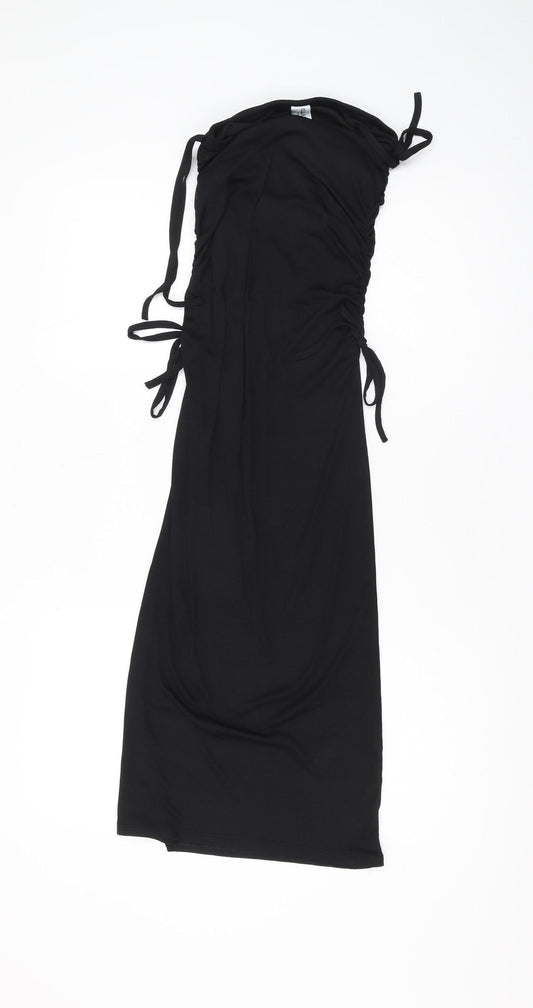 Collusion Women's Black Ruched Dress, Sleeveless Size S