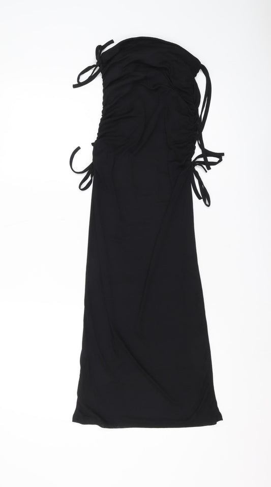 Collusion Women's Black Ruched Dress, Sleeveless Size S