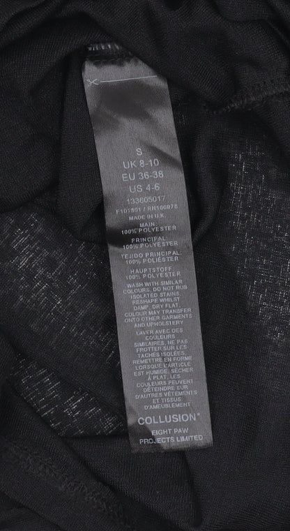 Collusion Women's Black Ruched Dress, Sleeveless Size S