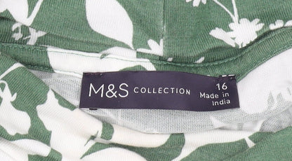 Womens UK Size 16 Marks and Spencer Green Tunic Blouse