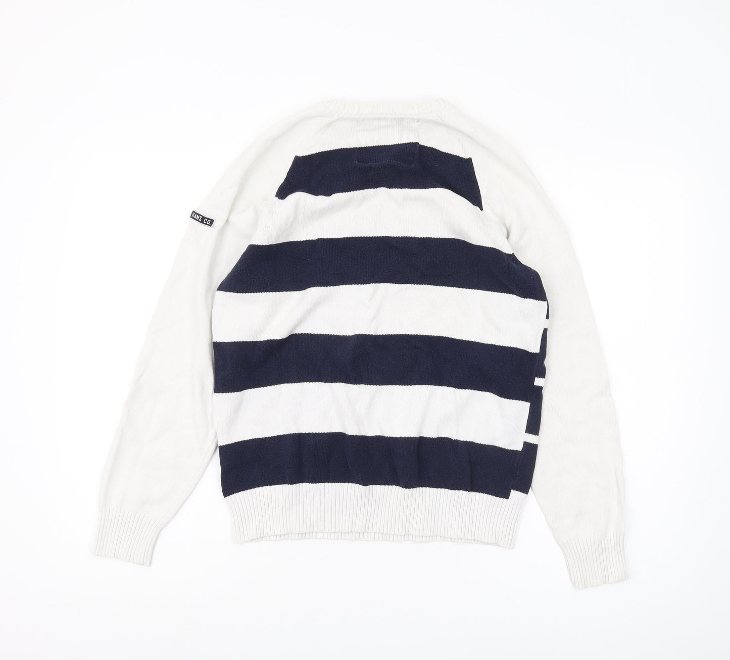 Nautica Jeans Co. Men's White Striped Pullover Jumper S