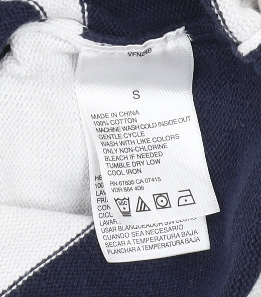 Nautica Jeans Co. Men's White Striped Pullover Jumper S