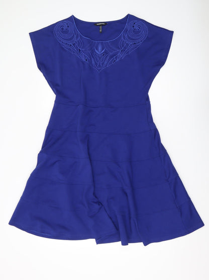 Pamplemousse Women's Blue Fit & Flare Dress Size 16