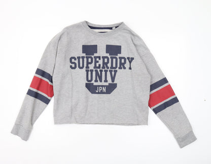 Superdry Women's Grey Logo Pullover Sweatshirt S
