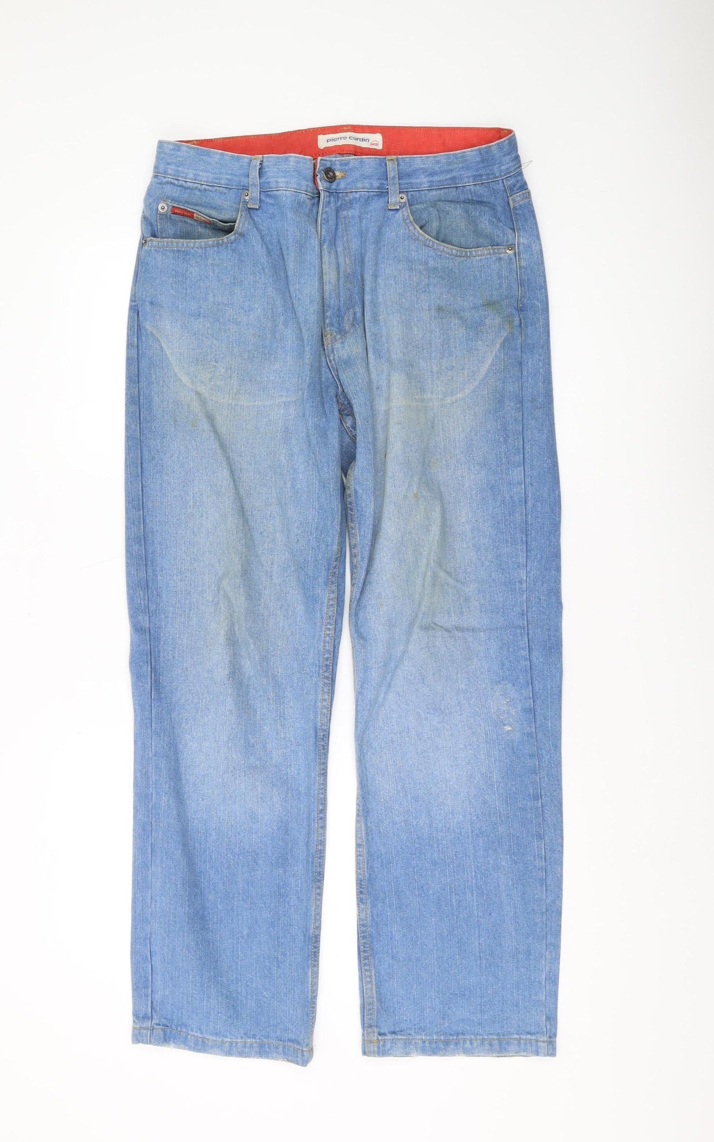 Mens UK Size 34S Pierre Cardin Regular Fit Straight Blue Jeans