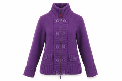 Womens UK Size L VERO MODA Purple Full Zip Jumper