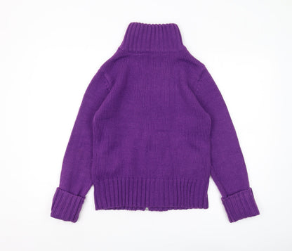 Womens UK Size L VERO MODA Purple Full Zip Jumper