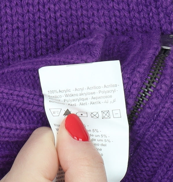 Womens UK Size L VERO MODA Purple Full Zip Jumper