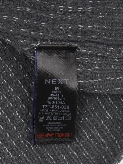 Next Men’s Grey Waffle-Knit Full Zip Jumper M