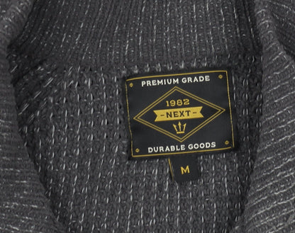 Next Men’s Grey Waffle-Knit Full Zip Jumper M