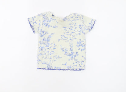 Baker by Ted Baker Girls Blue Floral T-Shirt Size 2-3 Years