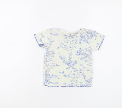 Baker by Ted Baker Girls Blue Floral T-Shirt Size 2-3 Years