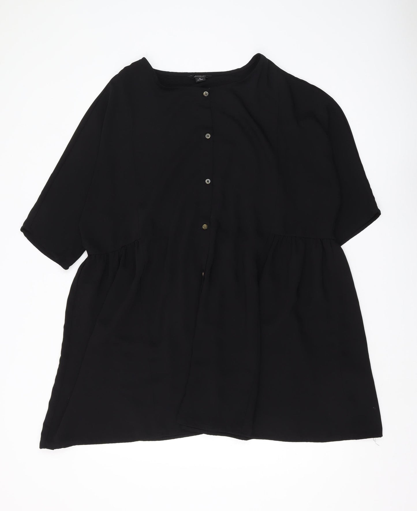 Womens UK Size M Monkl Black Tunic Blouse