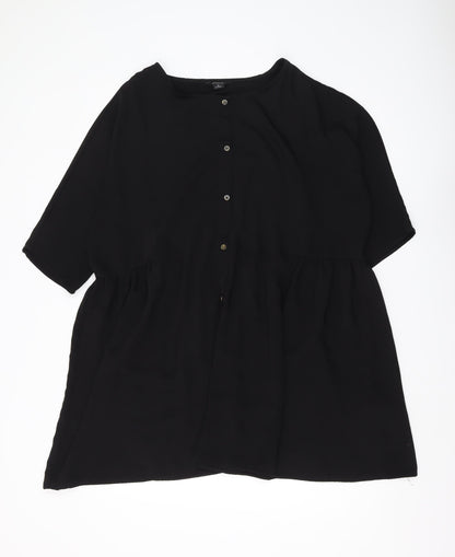 Womens UK Size M Monkl Black Tunic Blouse