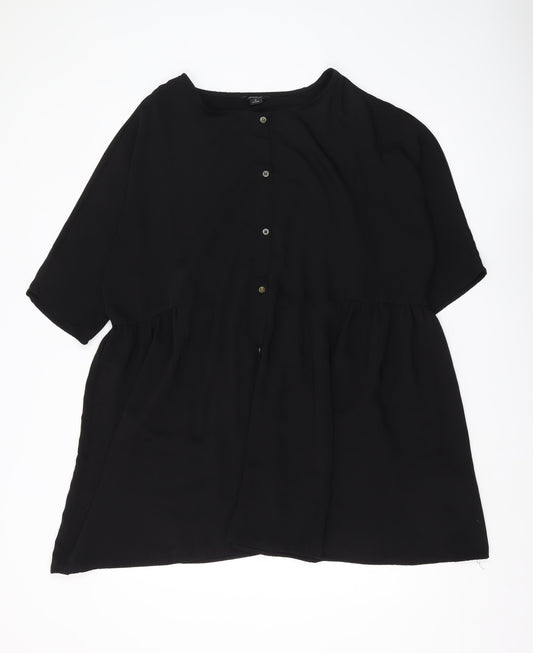 Womens UK Size M Monkl Black Tunic Blouse