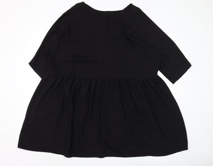 Womens UK Size M Monkl Black Tunic Blouse