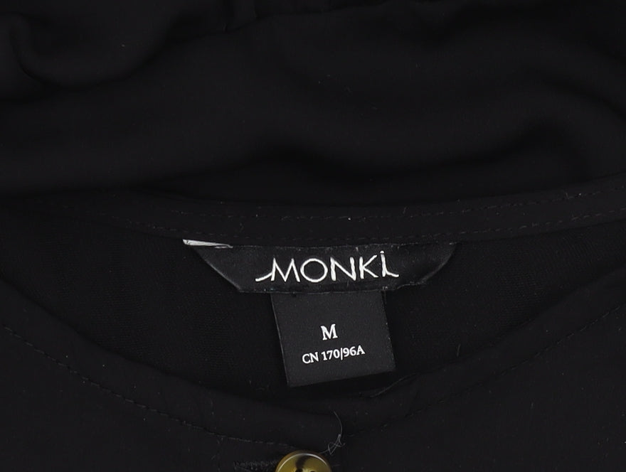 Womens UK Size M Monkl Black Tunic Blouse
