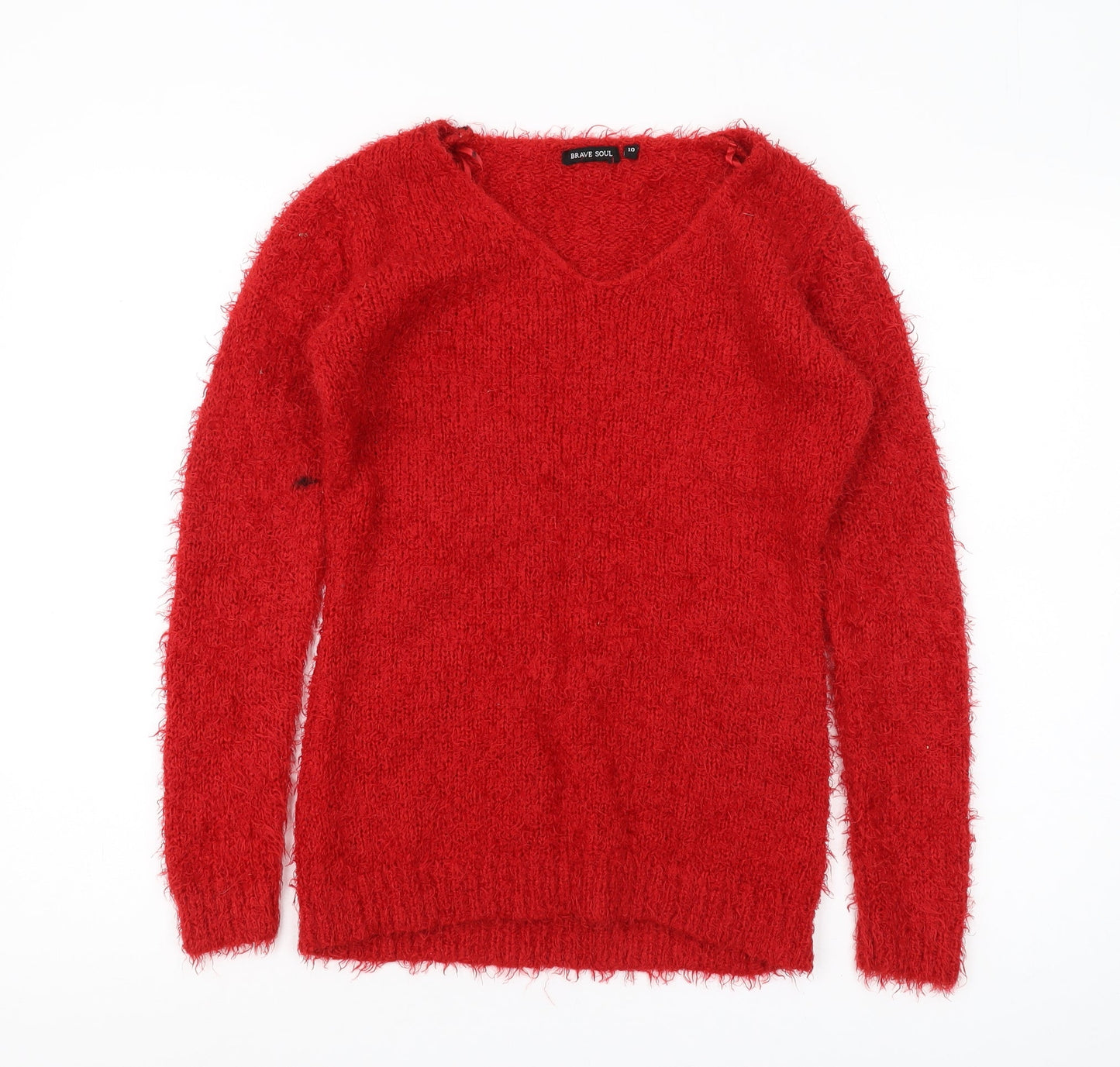 Womens UK Size 10 Brave Soul Red Pullover Jumper