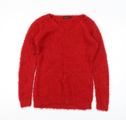 Womens UK Size 10 Brave Soul Red Pullover Jumper