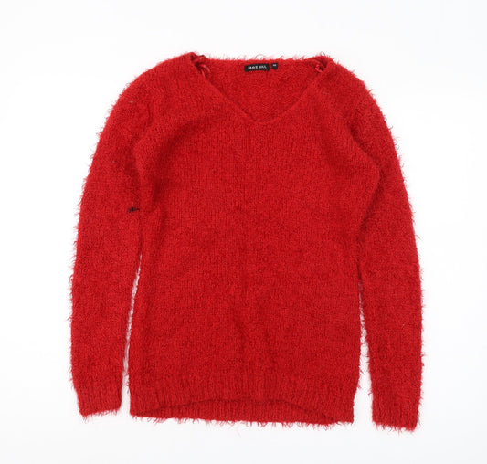 Womens UK Size 10 Brave Soul Red Pullover Jumper