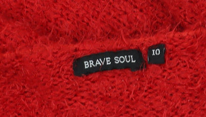 Womens UK Size 10 Brave Soul Red Pullover Jumper