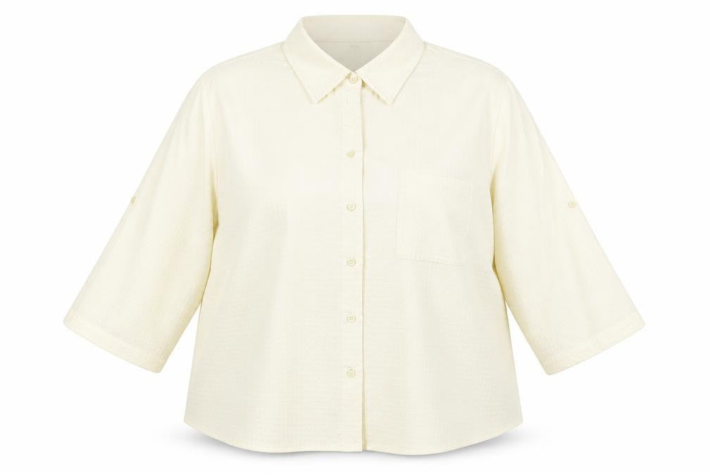 Womens UK Size 18 Classics Ivory Basic Button-Up