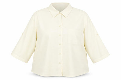 Womens UK Size 18 Classics Ivory Basic Button-Up