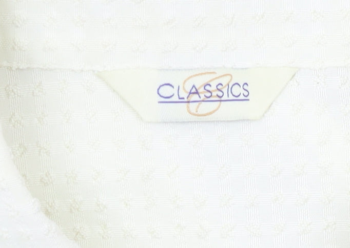 Womens UK Size 18 Classics Ivory Basic Button-Up