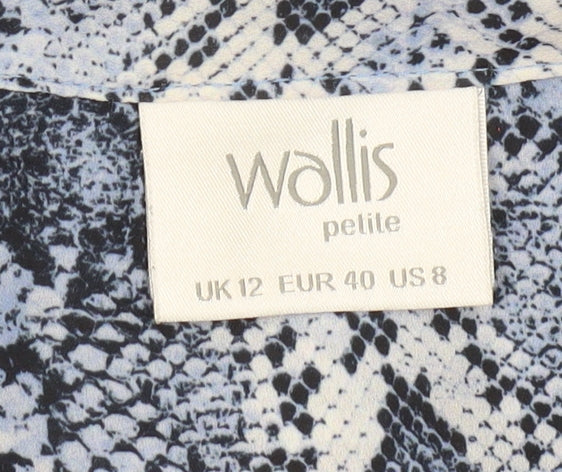Womens UK Size 12 Wallis Blue Tunic Blouse