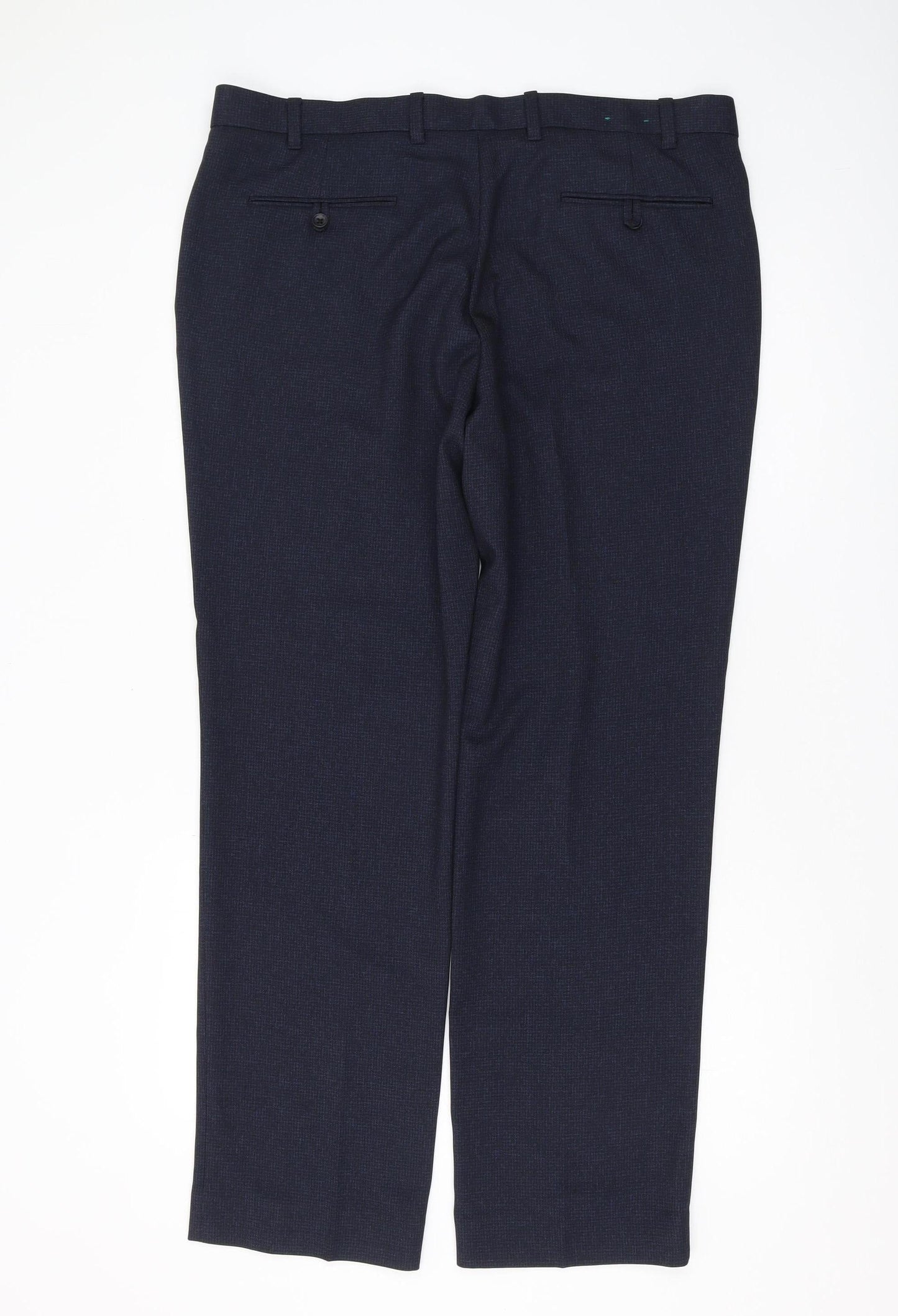 Next Men's Blue Regular Fit Trousers Size 38