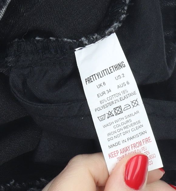 PrettyLittleThing Black Skinny Jeans Women Size 6