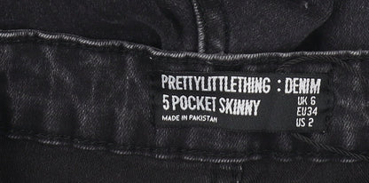 PrettyLittleThing Black Skinny Jeans Women Size 6