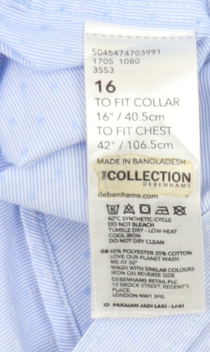 Debenhams Men's Blue Slim Fit Long Sleeve Shirt