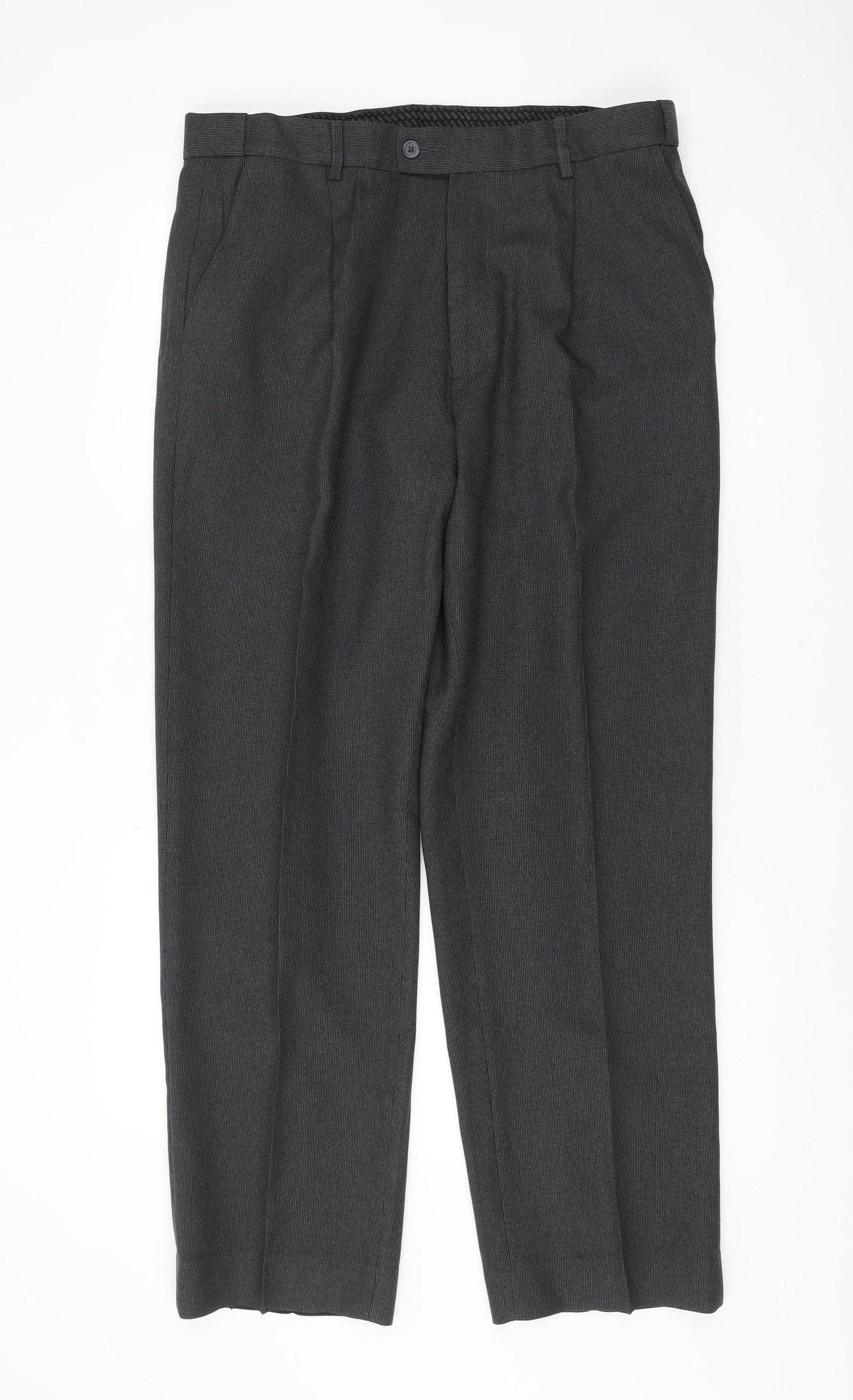 Mens UK Size 36 Debenhams Regular Fit Dress Pants Grey Trousers