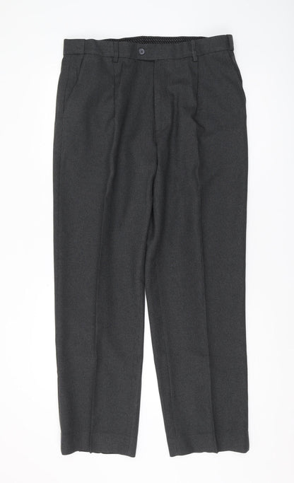 Mens UK Size 36 Debenhams Regular Fit Dress Pants Grey Trousers