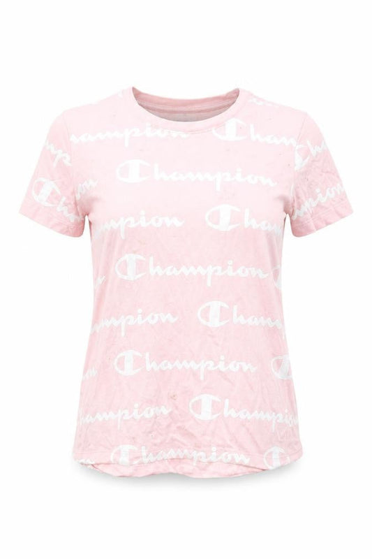 Champion Women's Pink Logo T-Shirt, Size S, Casual Style