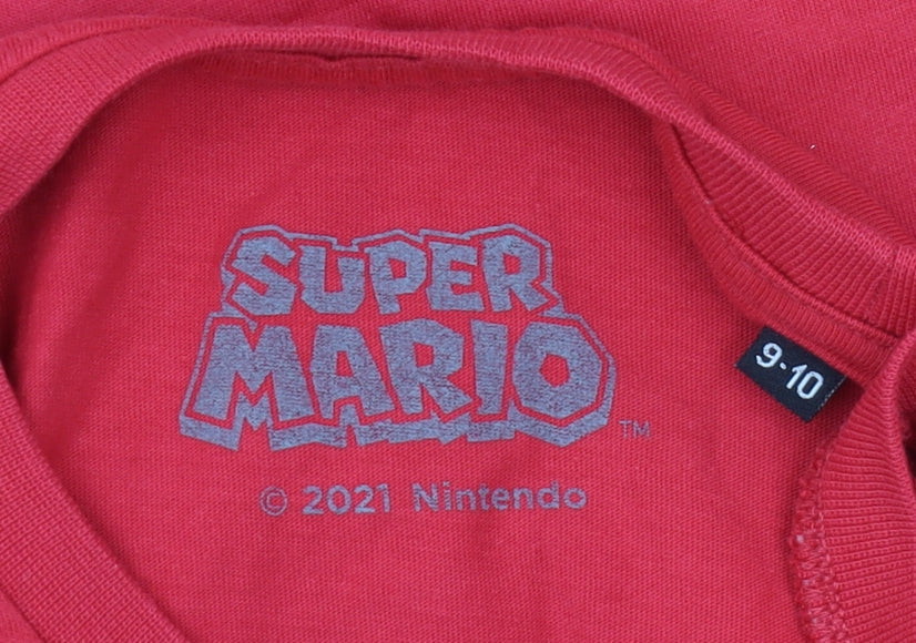 Nintendo Boys Red Super Mario T-Shirt Size 9-10 Years