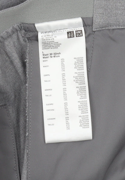 Womens UK Size L Uniqlo Regular Fit  Grey Trousers