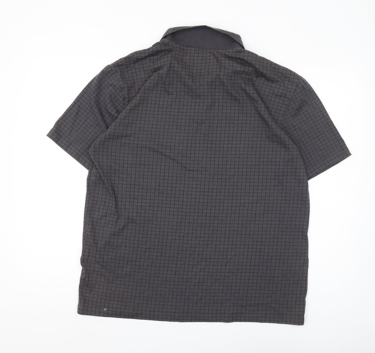 Slazenger Men's Black Check Polo Shirt L